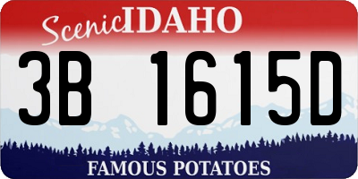 ID license plate 3B1615D