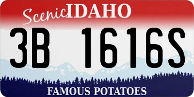 ID license plate 3B1616S