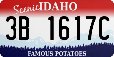 ID license plate 3B1617C