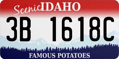 ID license plate 3B1618C