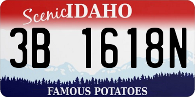 ID license plate 3B1618N