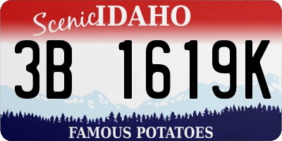 ID license plate 3B1619K
