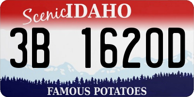 ID license plate 3B1620D