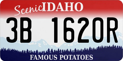 ID license plate 3B1620R