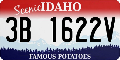 ID license plate 3B1622V