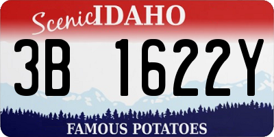ID license plate 3B1622Y