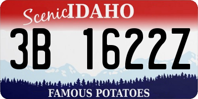 ID license plate 3B1622Z