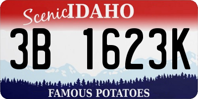ID license plate 3B1623K