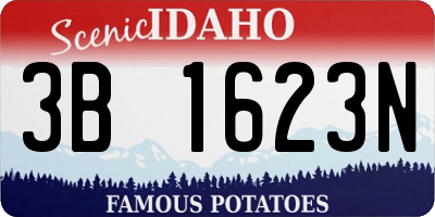 ID license plate 3B1623N