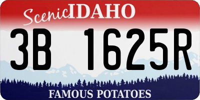 ID license plate 3B1625R