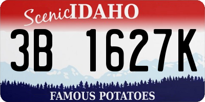 ID license plate 3B1627K