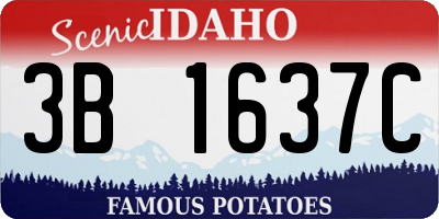 ID license plate 3B1637C
