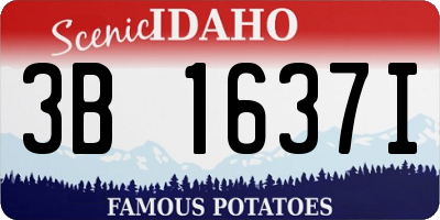 ID license plate 3B1637I