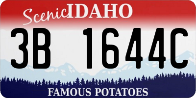 ID license plate 3B1644C