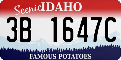ID license plate 3B1647C