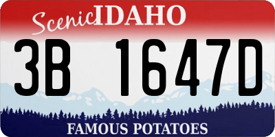 ID license plate 3B1647D