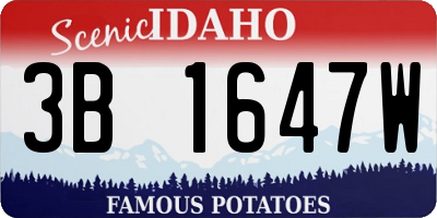 ID license plate 3B1647W
