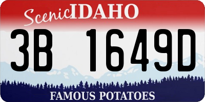 ID license plate 3B1649D