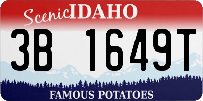ID license plate 3B1649T
