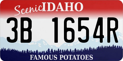 ID license plate 3B1654R