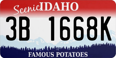 ID license plate 3B1668K