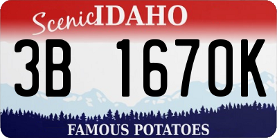 ID license plate 3B1670K