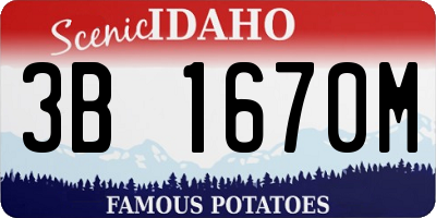 ID license plate 3B1670M