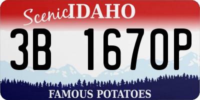 ID license plate 3B1670P