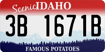ID license plate 3B1671B