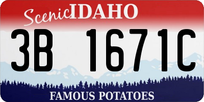 ID license plate 3B1671C
