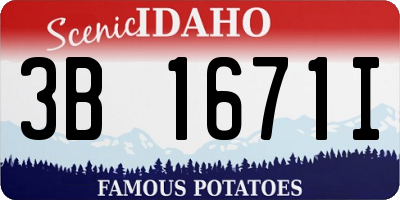 ID license plate 3B1671I