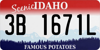 ID license plate 3B1671L