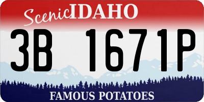 ID license plate 3B1671P