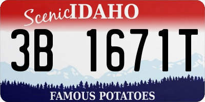 ID license plate 3B1671T