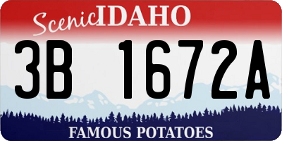 ID license plate 3B1672A