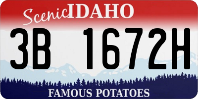 ID license plate 3B1672H