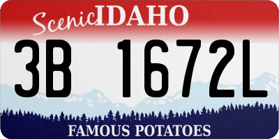 ID license plate 3B1672L