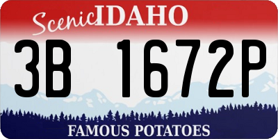 ID license plate 3B1672P