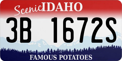 ID license plate 3B1672S