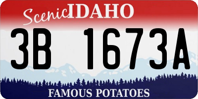 ID license plate 3B1673A