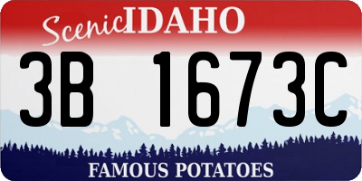 ID license plate 3B1673C