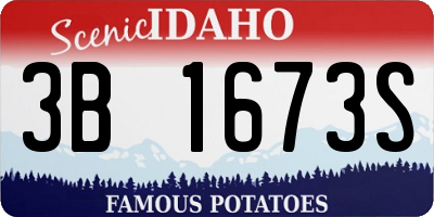 ID license plate 3B1673S