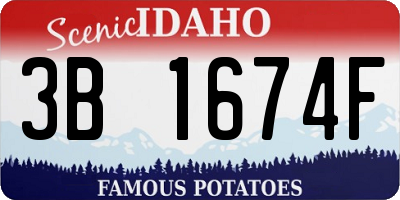 ID license plate 3B1674F