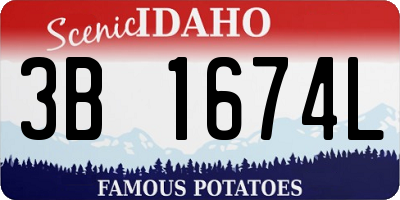 ID license plate 3B1674L