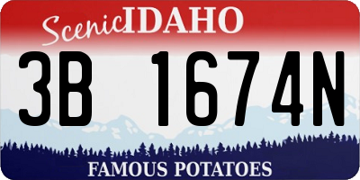 ID license plate 3B1674N