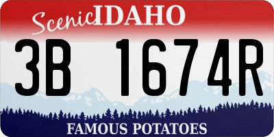ID license plate 3B1674R