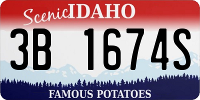 ID license plate 3B1674S