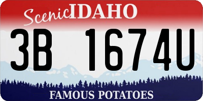ID license plate 3B1674U