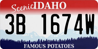 ID license plate 3B1674W