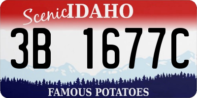 ID license plate 3B1677C